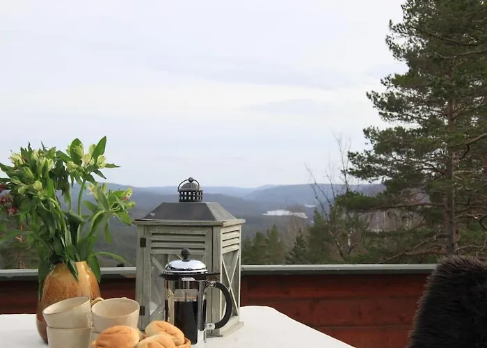 Secluded Forest Cabin With Panoramic Views - Hiking And Nature Mjåvatn