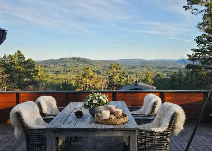 Secluded Forest Cabin With Panoramic Views - Hiking And Nature Mjåvatn